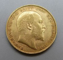 A 1910 gold full-sovereign