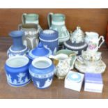 A collection of Wedgwood Jasperware and German teaware **PLEASE NOTE THIS LOT IS