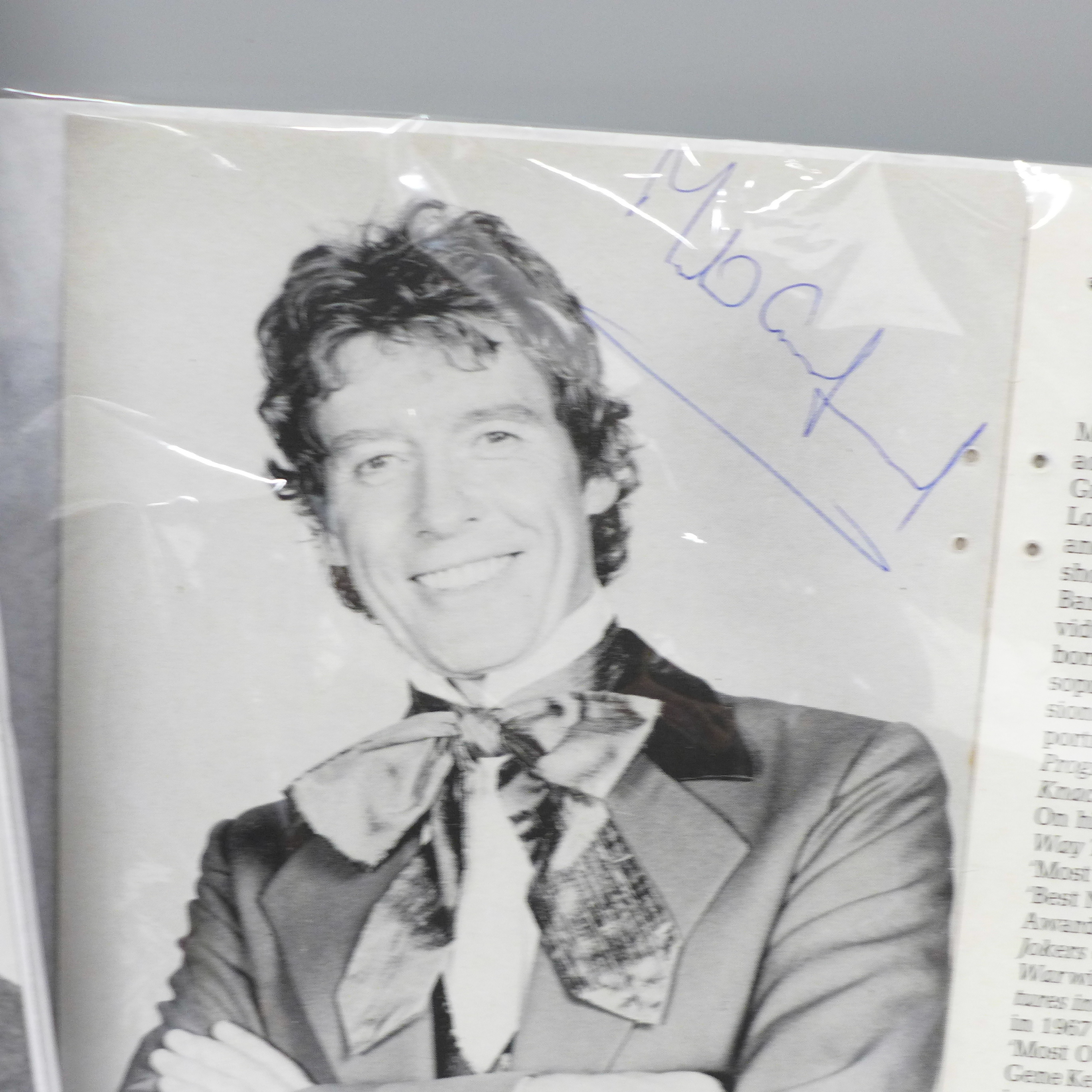 An autograph selection, Michael Crawford, Gene Barry, Jamie Lee Curtis, Gerry and The Pacemakers, - Image 3 of 6