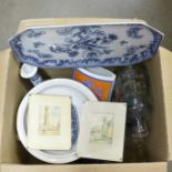 A Rosenthal Andy Warhol design vase, a blue bowl, a Pillivuyt France soup tureen and cover, five