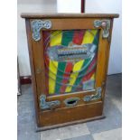 A vintage oak cased Bryan's Elevenses pinball game (converted to new pennies)