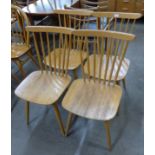 A set of four Scandinavian beech kitchen chairs