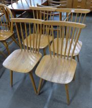 A set of four Scandinavian beech kitchen chairs
