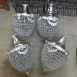 A set of four French Empire style pear shaped chandeliers