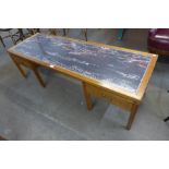 A G-Plan afromosia and granite effect Formica topped coffee table