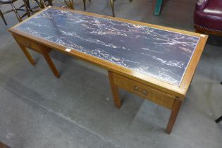 A G-Plan afromosia and granite effect Formica topped coffee table