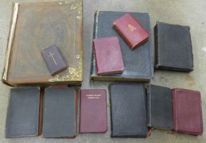 A 19th Century John Eadie family Bible, one other large Bible and other hymn and gospel books