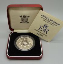 A Royal Mint UK Coronation 40th Anniversary Silver Proof Crown, boxed, with certificate