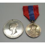 A George V For Faithful Service medal to Edward John Birchenough and a Queen Victoria medallion,