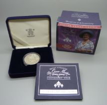 A Royal Mint The Queen Mother Centenary Year Silver Proof Crown, boxed