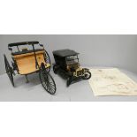 Two Franklin Mint classic vehicles, Mercedes Benz Motorwagen and a Model T Ford