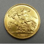 A George V 1912 gold half-sovereign