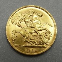 A George V 1912 gold half-sovereign