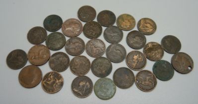 Thirty Victorian farthings