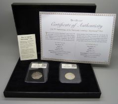 Two coins; UK 75th Anniversary of the Normandy Landings DateStamp Pair, 50p & £2 coin, boxed, with