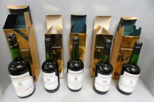 Five bottles of Harvey's Bristol CreamSherry including one 1 litre, all boxed