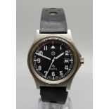 A military issue wristwatch, case back marked MIL:W-2309-BC-8273 928/FEB 03