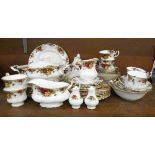 A collection of Royal Albert Old Country Roses, tea ware including tea pot and dinner ware including