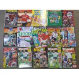 Twenty-five football annuals including Shoot, The Topical Times, all 1990s