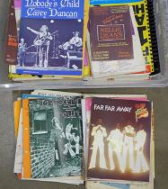 Sheet music including The Who, Slade, Mungo Jerry, The Temptations, The Four Tops, Cat Stevens, etc.