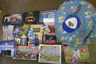 A collection of assorted vintage board games, film and TV memorabilia and merchandise