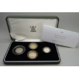 A Royal Mint 2005 Silver Proof Piedfort 4-Coin Collection, boxed