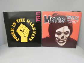 Twelve punk and new wave LP records and 12" singles