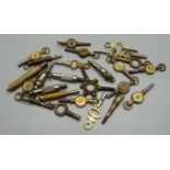 A collection of pocket watch keys