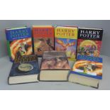 Seven Harry Potter books; six First Editions