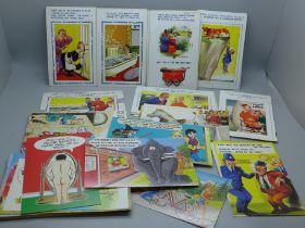 Postcards; a collection of Bamforth comic postcards, vintage to modern (75 no.)