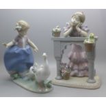 Two Lladro figures, A Perfect Day and Hurry Now