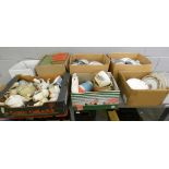 Six boxes of mixed glass, china including Sadler and a box of books **PLEASE NOTE THIS LOT IS NOT