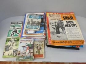 Football memorabilia; programmes, cards, magazines, 1930's onwards