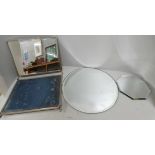 Unusual circa 1920 triple folding dressing mirrors, three mirrors 10 x 8" within EPNS frames with