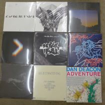 A collection of nine sealed LP records