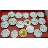 Eighteen pocket watch movements; Waltham x7 and Hamilton included