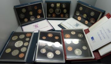 Seven Royal Mint GB proof coin sets