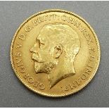 A George V 1911 gold half-sovereign,