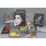 Amy Winehouse; two books and two DVDs, a Jethro Tull DVD and six rock and punk CDs