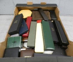 A box of empty jewellery and wristwatch boxes including some vintage **PLEASE NOTE THIS LOT IS NOT