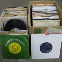 Two boxes of 1970s and 1980s 7" singles