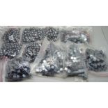 500 hematite square beads, 10mm x 10mm and 500 hematite beads, 10mm diameter