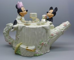 A Disney Mickey and Minnie tea pot