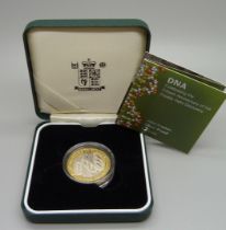 A Royal Mint UK Silver Proof £2 Coin, Celebrating the 50th Anniversary of the DNA Double Helix