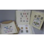 Stamps; a tray of stamps on stocksheets and leaves, catalogue value of over £1,500