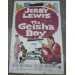 Three film posters; Invasion Quartet, starring Bill Travers and Spike Milligan, The Geisha Boy