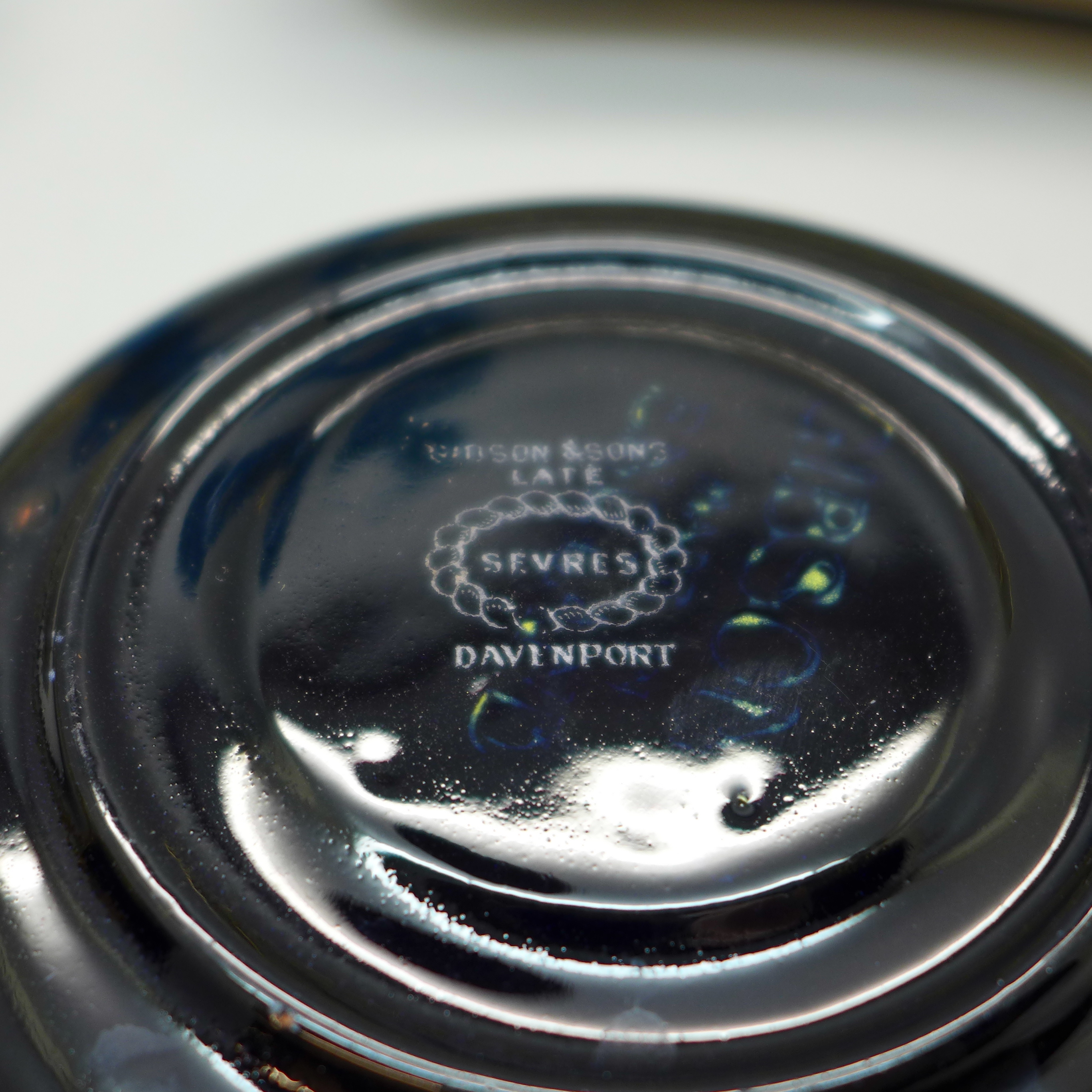 A pair of Victorian opaline glass and enamel posy vases, a Late Davenport Sevres coffee can and - Image 4 of 7