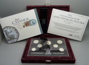 A Royal Mint 1996 UK Silver Anniversary Collection, 25th anniversary of decimalisation seven coin