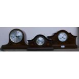 Three early 20th Century inlaid mahogany mantel clocks