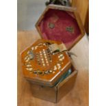 A 19th Century Wheatstone musical concertina squeeze box, with ivory keys, With non-transferable